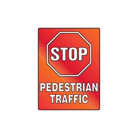 Accuform STOP FLUORESCEN T ALERT SIGN PEDESTRIAN PSA252 PSA252